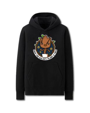 Solid Color Groot Cartoon Style Super Cute Guardians Hoodie Solid