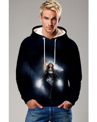 Dark Blue Supergirl Galaxy Pullover Hoodie