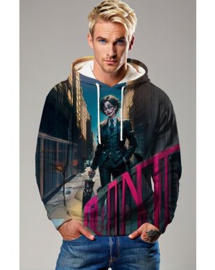 Black Joker City Scene Pullover Hoodie