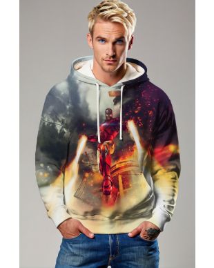 White Iron Man Jet Flight Pullover Hoodie