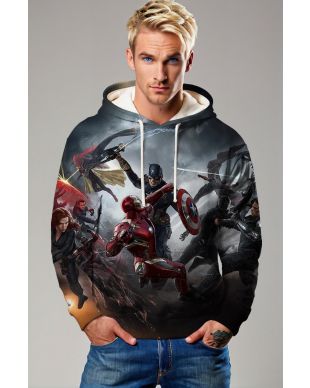 Black Avengers Civil War Pullover Hoodie – Epic Battle Graphic