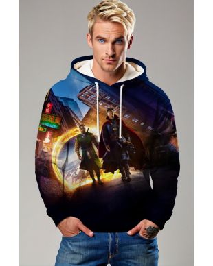  Doctor Strange Mystic Portal Graphic Hoodie – Deep Blue