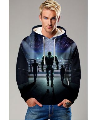 Real Steel Robot Battle Graphic Hoodie – Deep Black