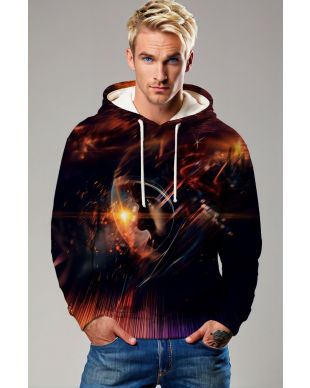 Dark Black Astronaut Vision Graphic Hoodie