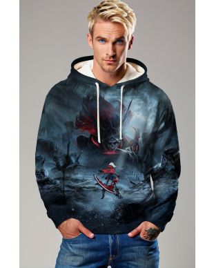 Dark Fantasy Battle Graphic Hoodie