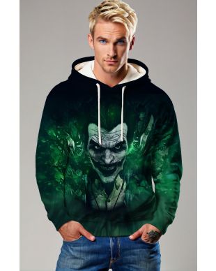Green & Black Joker Graphic Hoodie