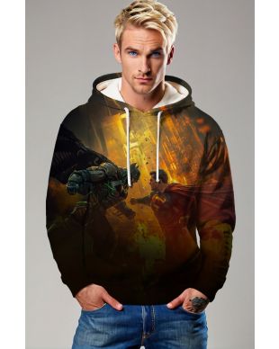 Black & Orange Batman vs Superman Graphic Hoodie