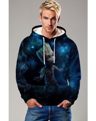 Dark Blue Baby Groot Hoodie 