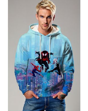 Light Blue Spider‑Verse Hoodie 