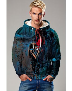 Dark Blue Spider‑Man Kiss Hoodie