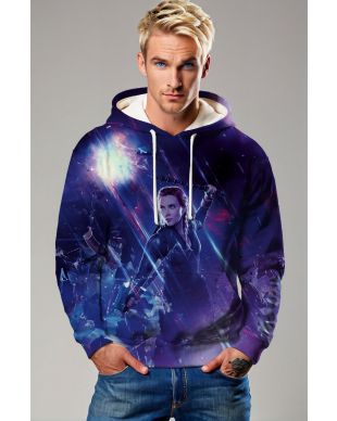 Dark Purple Heroic Warrior Graphic Hoodie