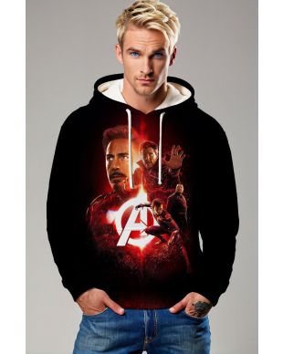 Black Avengers Heroic Team Graphic Hoodie 