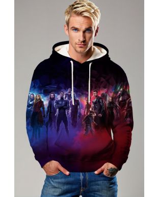 Black and Red Avengers Team Pullover Hoodie