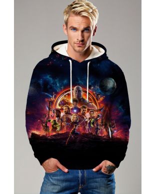 Deep Blue Avengers Battle Hoodie