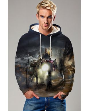 Dark Grey Avengers Epic Battle Hoodie