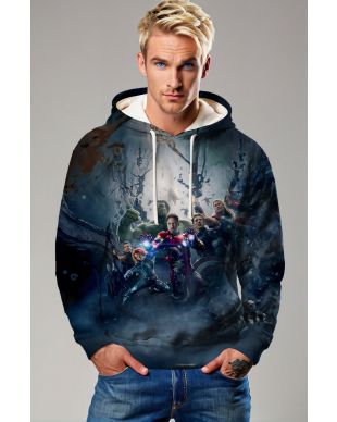 Dark Blue Avengers Team Battle Hoodie