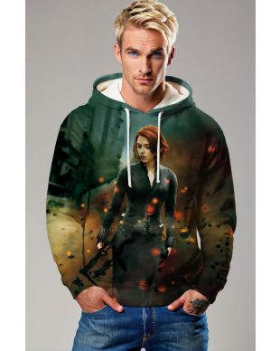 Dark Green Black Widow Hoodie