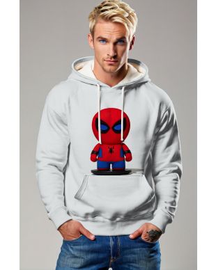 Mini Spidey Graphic Hoodie – Cozy White Pullover