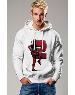 White Deadpool 2 Pullover Hoodie – Classic Red Graphic