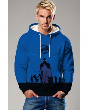 Blue Hero Silhouette & Stormbreaker Pullover Hoodie – Thunderous Style