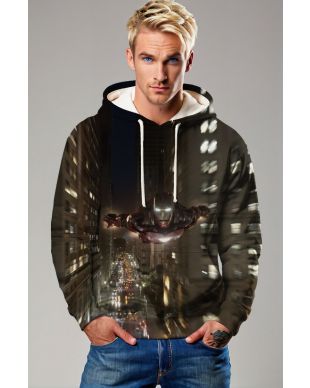 Iron Man Night Flight Graphic Hoodie – Bold Black Streetwear