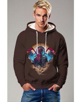  Brown Spider‑Verse Dual Hero Pullover Hoodie