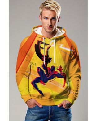 Orange Spider Graphic Pullover Hoodie