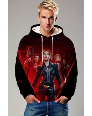  Black and Red Black Widow Pullover Hoodie