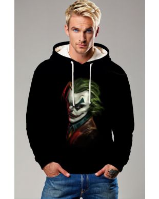  Black Joker Portrait Pullover Hoodie
