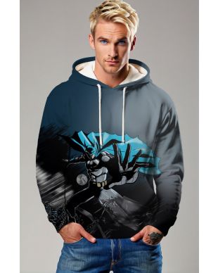  Dark Grey Batman Action Pullover Hoodie