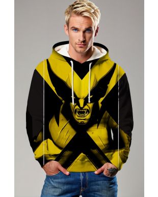 Yellow & Black Pullover Hoodie – Fierce Warrior Rage Design