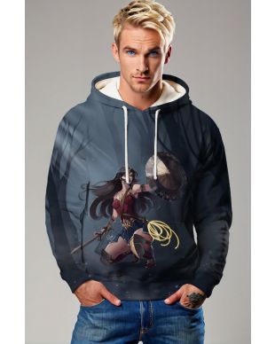 Deep Blue Pullover Hoodie – Anime Wonder Warrior Design
