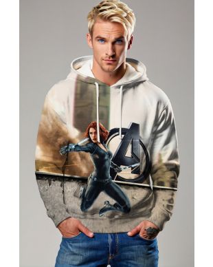 Cream White Black Widow Pullover Hoodie – Action Hero Series