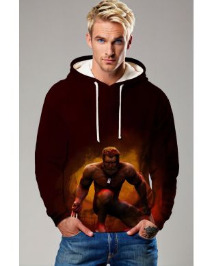 Dark Burgundy Wolverine Hoodie – Savage Strength Edition