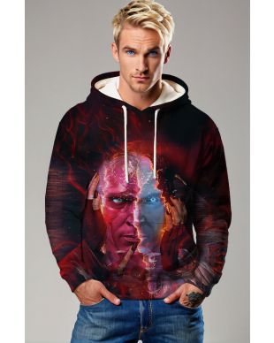 Crimson Split Cybernetic Hoodie – Duality Edition
