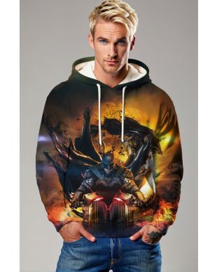 Dark Flame Knight Hoodie – Black Inferno Edition