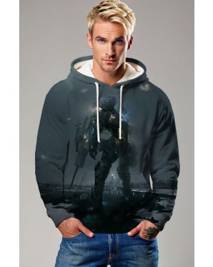 Steel Sentinel Hoodie – Deep Grey Edition