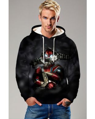 War Mode Spider Hoodie – Black Hoodie with Tactical Armor Hero Print