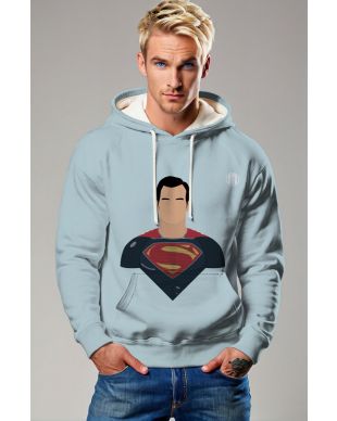 Minimalist Blue Superman Hoodie – Faceless Hero & S Shield