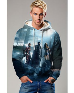 Steel Blue Justice League Hoodie – United Heroes Print