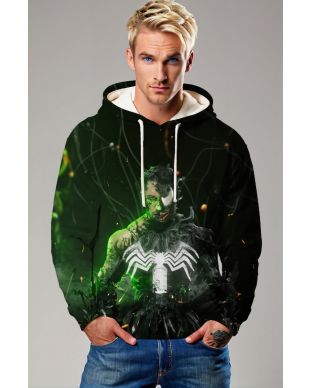 Black & Neon Green Venom Hoodie – Dual Identity Edition