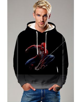 Black Stealth Spider Hoodie – Agile Red & Blue Pullover