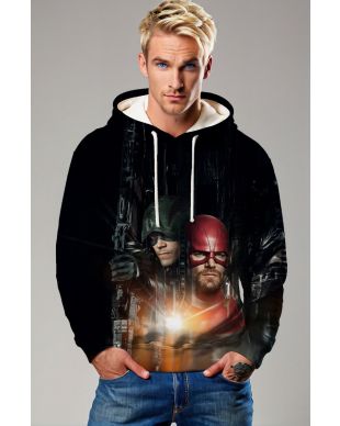 Dark Unity Duo Graphic Hoodie – Black Pullover