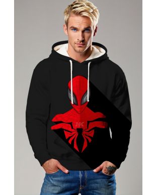 Scarlet Spider Silhouette Pullover Hoodie – Red & Black Icon