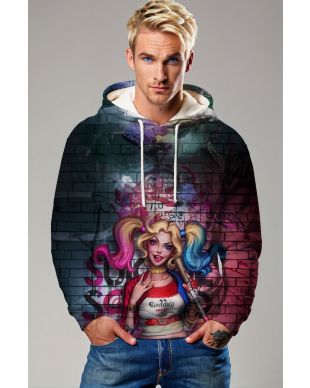 Harley Quinn Graffiti Street Hoodie – Rebellious Queen