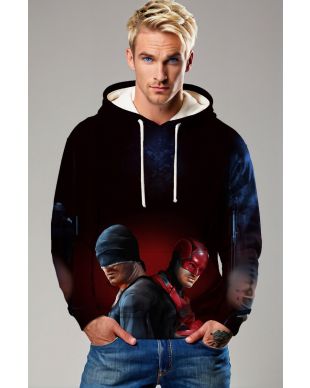 Daredevil Dual Identity Hoodie – Red & Black Vigilante