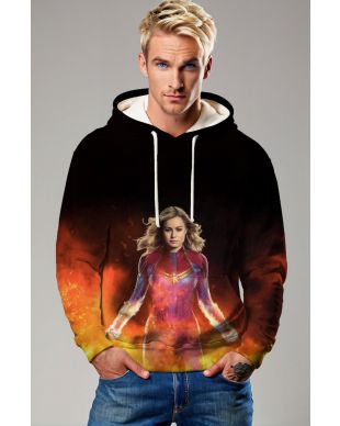 Captain Marvel Hoodie – Flames of Power