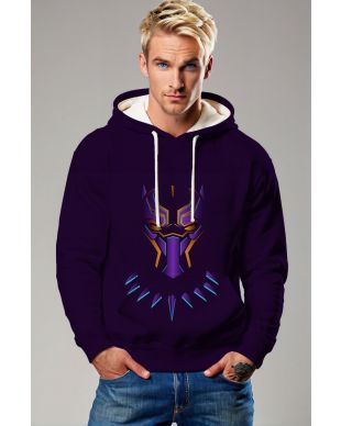 Black Panther Hoodie – Neon-Tech Purple Glow
