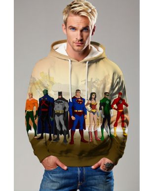 Justice League Animated Hoodie – Classic Team Line-Up