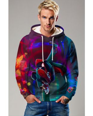 Spider-Man Into the Spider-Verse Neon Jump Marvel Design Pullover Hoodie